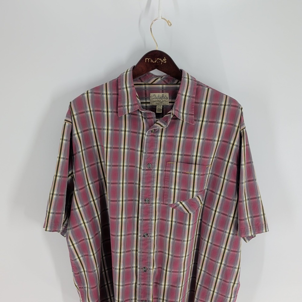 Cabela's Legendary Short Sleeve Plaid Classic Button-Up Shirt Multicolor Size XL